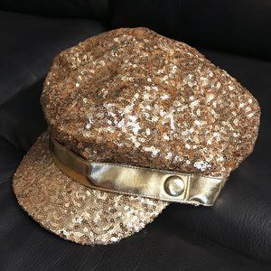 Gold Sequin Adjustable Newsboy Baseball Cap